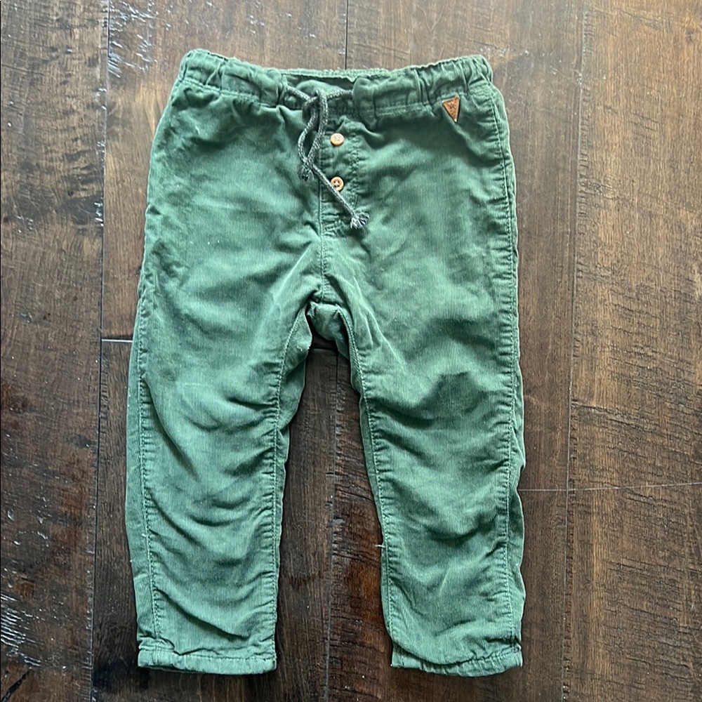 Green Kids Corduroy Pants